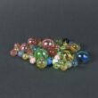 Marbles set in different sizes and colours 50 pcs