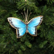 Blue Butterfly - Christmas tree ornament 10 cm