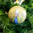 Peacock - Christmas ball  8 cm