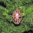 Nyitható üvegdísz a karácsony színeiben  - függeszthető dekor