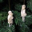 Girls with christmas tree set - hanging decoration Girls with christmas tree set - hanging decoration