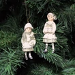 Girls with wreath set - hanging decoration