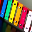 Toy Xilofon with colour metal voices