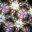 Pompás virágok  réz fóliás kaleidoszkóp  19 cm