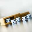 Small Dice set in wooden box