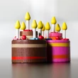 Chocklate cake with under sring - wooden toy