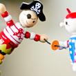 Wooden Pirates under spring toy 2pcs