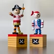 Wooden Pirates under spring toy 2pcs