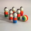 Wooden Monkies bowling toy