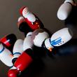 Wooden Snowmen and Santas bowling set