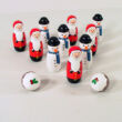 Wooden Snowmen and Santas bowling set
