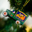 Christmas Van tin toy red or green hanging decoration