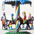 Blue Merry-go-Round with riders - hanging decoration Blue Merry-go-Round with riders - hanging decoration