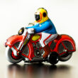 Small Sidecar tin toy with passanger