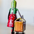 Woman with goose - tin toy
