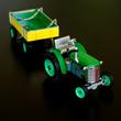 Green Tractor with trailer tin toy Green Tractor with trailer tin toy