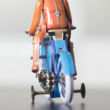 Blue Cyclist replica tin toy