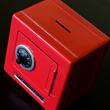 Red safe money bank