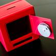 Red safe money bank