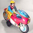 Flywheel motocycle tin toy