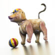 Bruno farokcsóválós kutya sapkával és labdával - lemezjáték