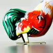 Jumping Cock tin toy