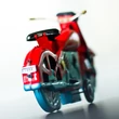 Red Motocycle replica tin toy