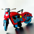 Red Motocycle replica tin toy