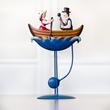 Boat - balancing tin toy Boat - balancing tin toy