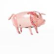 Pig with dotted scarf tin toy