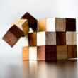 Brown cube snake logical toy