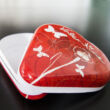 Heart shape varnished paper box 12cm
