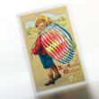 Boy with Egg Backpack - changing Eastern card