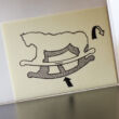 Oroszlán képeslap - hintázó állatfigura,  borítékkal