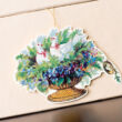 Pigeons and flower baskets - 4 different present card