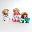 Porcelán babák szalmakalapban 13 cm Porcelán babák szalmakalapban 13 cm