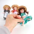 Porcelain dolls in straw 13 cm Porcelain dolls in straw 13 cm