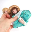 Porcelain dolls in straw 13 cm