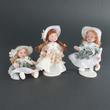 Porcelánbabák selyem kalapban 13cm Porcelánbabák selyem kalapban 13cm
