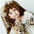 Valery -  55 cm -  porcelain doll with bear