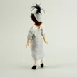 Porcelain doll in silver dress 15 cm