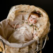 Csecsemő keresztelő ruhában -  porcelain doll - 22 cm
