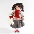 LORA porcelánbaba mackóval 46cm LORA porcelánbaba mackóval 46cm