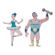 Retro súlyemelő és balerina Hampelmann szett Retro súlyemelő és balerina Hampelmann szett