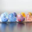 Colour Spotted glass hearts 1pc Colour Spotted glass hearts 1pc