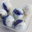 Mottled light white marbles set 25mm 6pcs