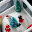 Music box with Christmas scene - white
