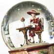 Lady with coffee - musical shimmering snowglobe Lady with coffee - musical shimmering snowglobe