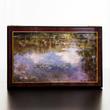 Lakkozott, zenélő ékszerdoboz MONET Tavirózsák festményével díszítve Lakkozott, zenélő ékszerdoboz MONET Tavirózsák festményével díszítve