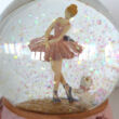 Ballerina with white cat - musical snow globe sale goods